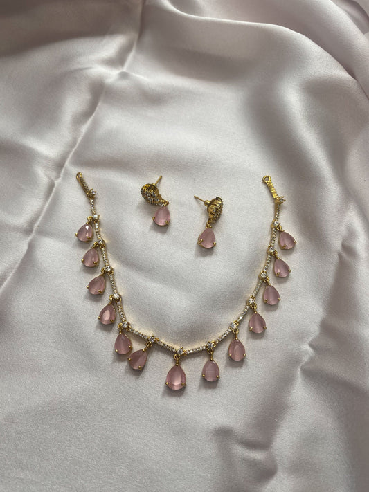 Baby pink ad neckalce